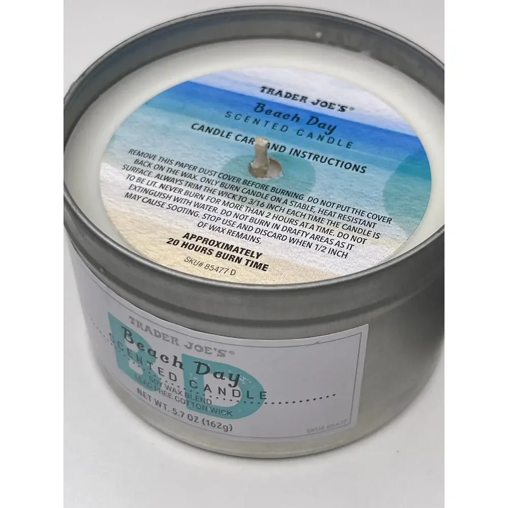 Set of 2! Trader Joe’s Mango Tangerine + Beach Day Scented Candles Soy Wax 5.7oz